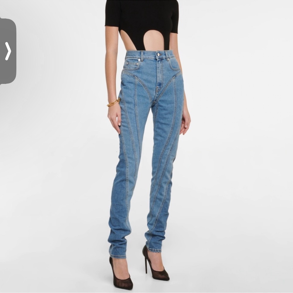 Mugler Blue Spiral Jeans